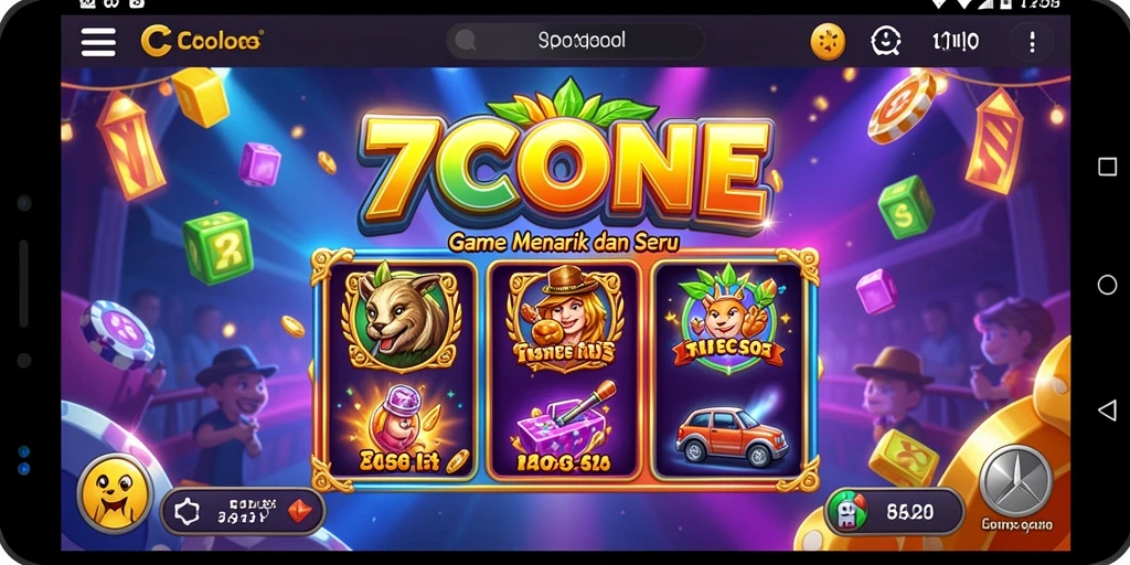 Tampilan gameplay Slot di 7CONE yang penuh warna dan menarik.
