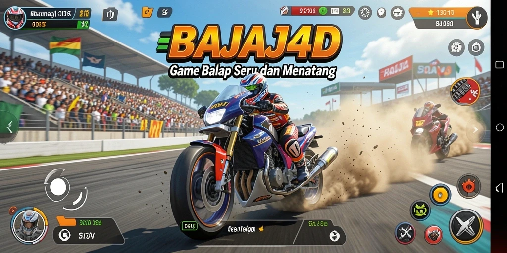 Tampilan gameplay seru dari BAJAJ4D saat balapan berlangsung.