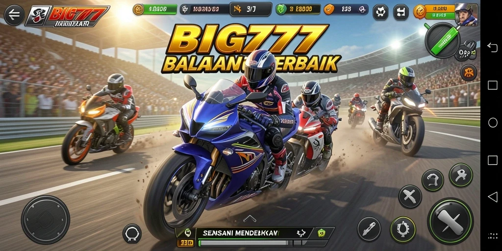 Gameplay balapan motor yang penuh aksi dan adrenalin.