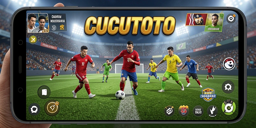 Tangkapan layar gameplay CUCUTOTO menampilkan aksi olahraga yang mendebarkan.