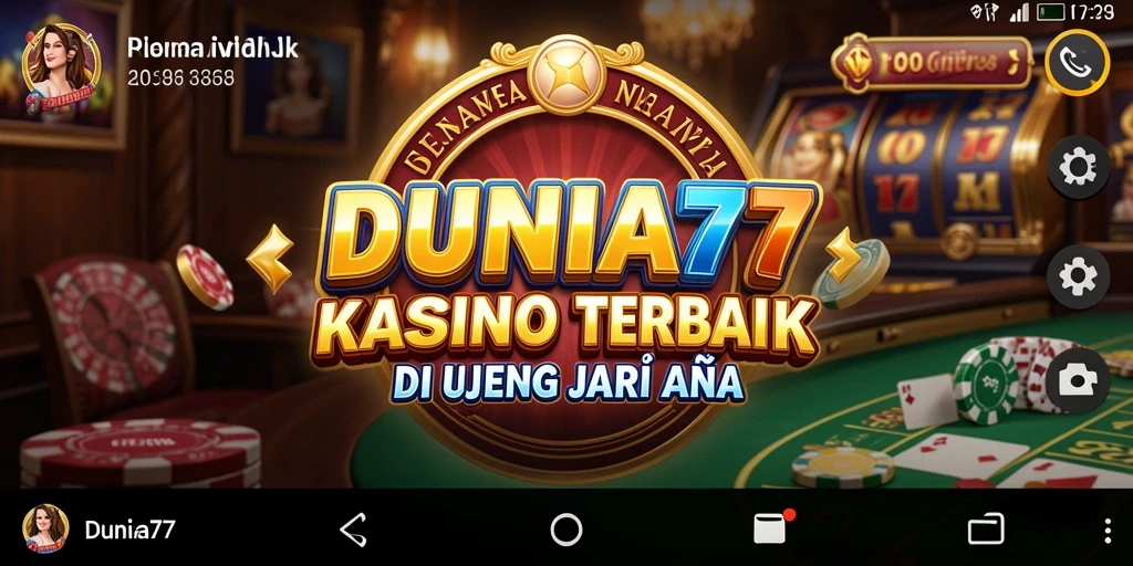 Screenshot DUNIA77 menampilkan pemain menikmati permainan Kasino yang mendebarkan.