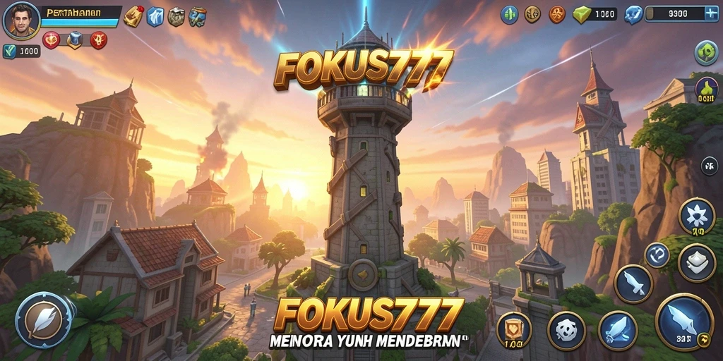 Gameplay menawan FOKUS777 dalam pertahanan menara.