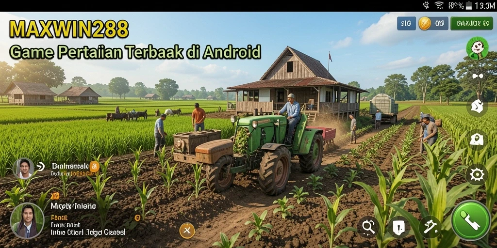 Tampilan gameplay <strong>MAXWIN288</strong> yang menampilkan suasana pertanian yang indah.
