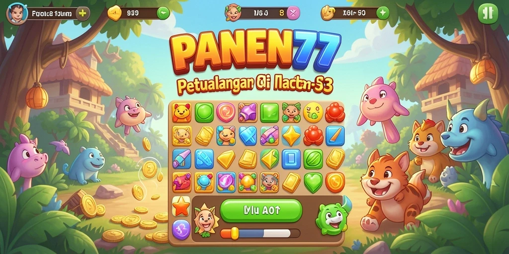 Tampilan gameplay seru dari PANEN77 dalam genre Match-3.