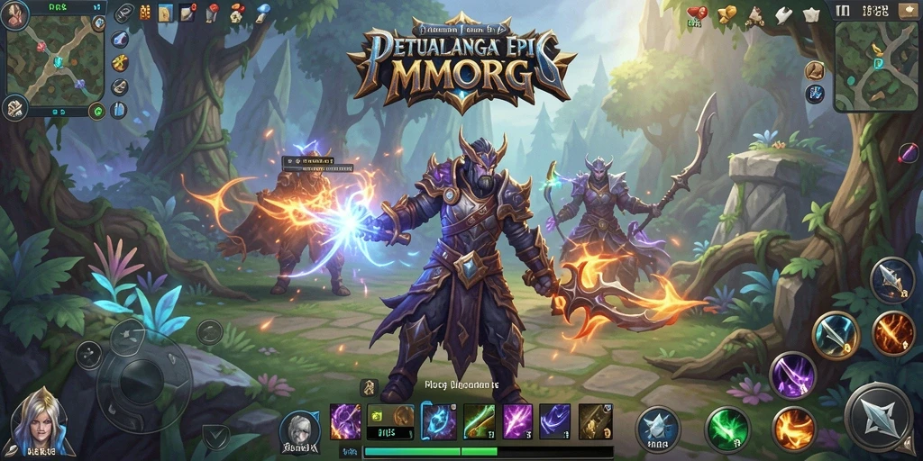 Screenshot utama RP8 menampilkan momen seru dalam pertempuran MMORPG.