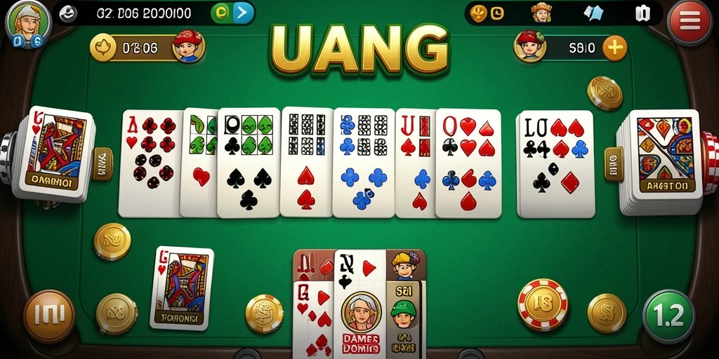 Menampilkan gameplay seru dari UANG, game Domino yang menguntungkan.